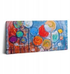 Wallfluent Vászonkép Absztrakt Színes Festett Kerekek 100x50 cm (010030010010000033609)