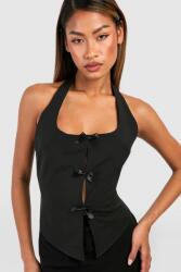 Boohoo Fekete Testhezálló Mellény Masnis Nyitott Hát Boohoo 42