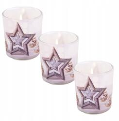 BISPOL 3x Gyertya illatgyertya Winter Star Vanília (5906927028279)