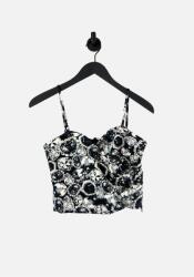 Naf Naf Fekete Felső, fehér mintával, Size 38 (425468)