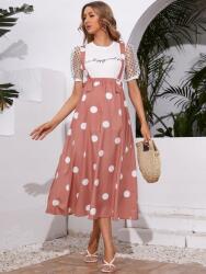 Shein DC22202 Shein Pöttyös MIDI Szoknya Vállpántokkal 46