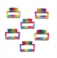  Hajcsatok szivárványos állkapcsok 6 db (0130-528)