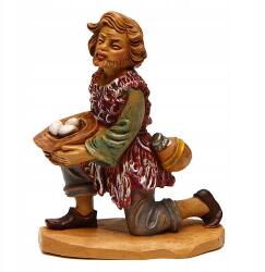 Włoska Betlehem figura Térdelő pásztor kalappal - 12cm magas figurákhoz (11150-11)