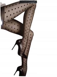 Lores Női harisnyanadrág 20den mintás fekete szív mintás 1/2-es méret (xs/s)