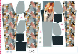 Takoy Panel szabásmintával 140 softshell nadrágra békés oroszlán