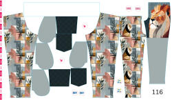 Takoy Panel szabásmintával 116 softshell nadrágra békés oroszlán