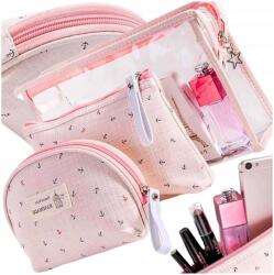 EdiBazzar Kozmetikai táska rendszerező átlátszó Repülőgép Poggyász Szett Nyaralás (E22)