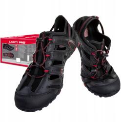 LAHTI PRO Munkavédelmi Cipő Túraszandál Pu/kötött Fekete-piros 46-os (L3061546)