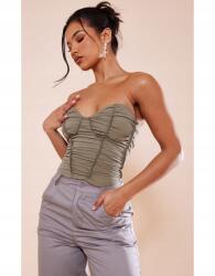 Prettylittlething Fűzős Khaki Felső (32) (564548)