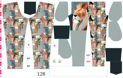 Takoy Panel szabásmintával 128 softshell nadrágra békés oroszlán