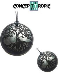  Pandantiv Shungit Rusia cu Arborele Vietii - Protectie EMF 30x30x3-4 mm - 1 Buc - concepttropic - 70,00 RON