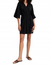 Reserved XC34108 Ruha Mini Fekete Rövid Ujjú V-nyakkivágással S
