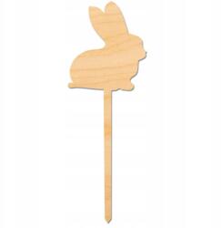 Loveart Nyuszi pálcikán fa dísz rétegelt lemezből Loveart 14cm Decoupage dekoráció (LOV-Sklejka)