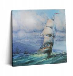 Wallfluent Vászonkép A Konyhába Gyönyörű Festett Hajó A Vízen 60x60 cm (010030010270000074518)
