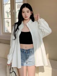 Dazy Fehér Ing, Oversize, fodros, Size 36, 100% pamut