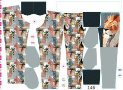 Takoy Panel szabásmintával 146 softshell nadrágra békés oroszlán