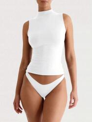 Shein Sima Fehér Ujjatlan Felső, Size 34, 77% poliamid