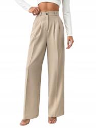 Shein Tall Nadrág Elegáns Bézs Kantáros Magas Derekú Prose 36 S__s