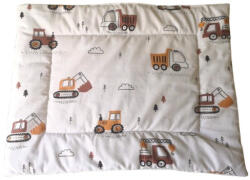  Pamut lapos ovis kispárna - 40x50 cm / bézs - barna munkagépes