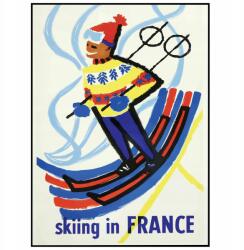  Vintage fali poszter Síelő Síléc 50x70