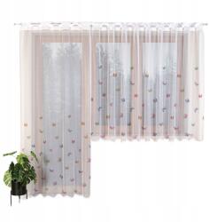 Markizeta Jacquard függöny kész vállpántos Pillangók 140x240 fehér (P00310/FBP/001/140240/1)