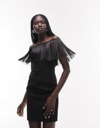 Topshop Fekete Mini Ruha Rojtokkal (36) (572217)