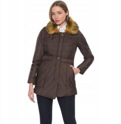  Dewberry női téli bélelt kabát könnyű barna pihe-puha méret S (Z6430)