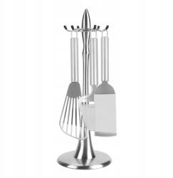  Rozsdamentes Acél Konyhai Eszköztartó Állvány Akasztóval (3118200101811)