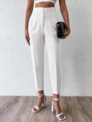 Shein LC32205 Shein Elegáns Nadrág Fehér Magas Derekú (37) M