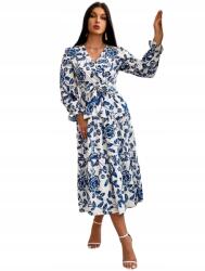 Shein IC91216 Shein Ruha MIDI Virágmintás Hosszú Ujjú (26) S