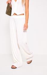 Prettylittlething CC24103 Fodros Nadrág Egyenes Fehér Széles Prettylittlething (11) L