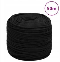 VidaXL Munkakötél, fekete, 6 mm, 50 m, poliészter (8720287130925)