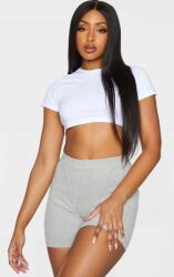 Prettylittlething Fehér Rövid, Sima Pamut Felső Rövid Ujjú Prettylittlething 34
