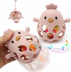 Szilikon rágóka csecsemőknek Érzékszervi játék Csirke csengővel (P8607)