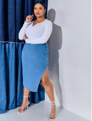 Shein MIDI Szoknya Kék Elasztikus 42 XL Aaa