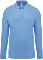 Kariban Férfi galléros hosszú ujjú piké póló, Kariban KA256, Sky Blue-4XL (ka256sb-4xl)