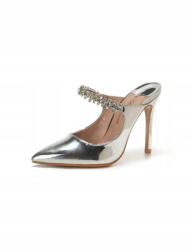 Shein Magassarkú Flip-flop Papucs Ezüst Spicc Fényes Díszítéssel 36__36 (sx2412138088149734)