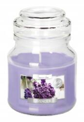 AURA Gyertya üvegben fedéllel|Levendula|~28h (SND71-79)