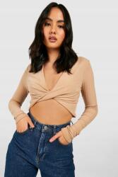 Boohoo Bézs Ráncolt Top (s) (gzz48554-165)