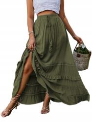 Shein Zöld MIDI Szoknya Csúszós Boho Casual 36 S__s