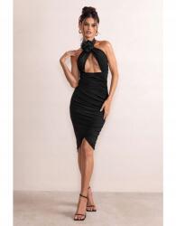  Club L Fekete Aszimmetrikus Virágos Ruha (40) (580877)