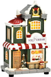  LED világító ház, fagylaltozó "Ice Cream" hanggal, polietilénből, színes. Méret: 14x24x10cm
