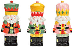  Diótörő figura kerámiából, színes, 3-féle. Méret: 11x25x9cm (Az ár egy darabra vonatkozik. A színt véletlenszerűen választjuk)