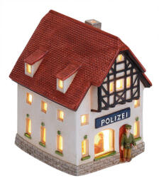 Wurm világító ház "Rendőrség" porcelánból, színes (Szé/Ma/Mé) 14x16x11cm