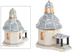  Wurm világító ház, Csendes Éj templom Oberndorf Salzburg közelében, porcelán, havas, színes. Méret: 13x16x9cm