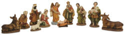  Hagyományos betlehemi figurák, 11 darab. Poliészter. Méret: 7-9 cm