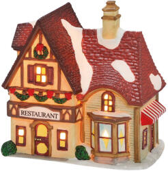 Wurm világító ház, "Étterem", porcelán, színes. Méret: 14x16x10cm