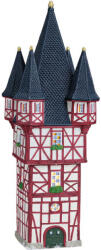  Wurm világító ház, Bromser Turm Rüdesheim/Rhine, porcelánból, színes. Méret: 12x12x33cm