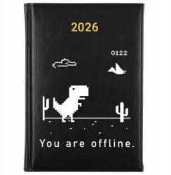 FunnyCase Könyvnaptár 2026 You Are Offline Fekete Határidőnapló Ajándék Minták (Kalendarz Czarny YOU ARE OFFLINE)