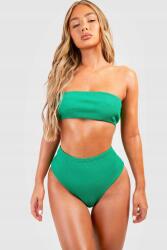 Boohoo Zöld Ráncolt Bikini Alsó (34) (FZZ37478-130)